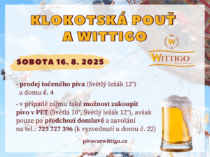 Pivovar WITTIGO - účast na klokotské pouti - točené pivo i PET lahve