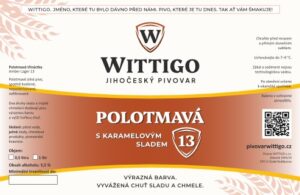 Pivovar Wittigo – etiketa na Polotmavou 13